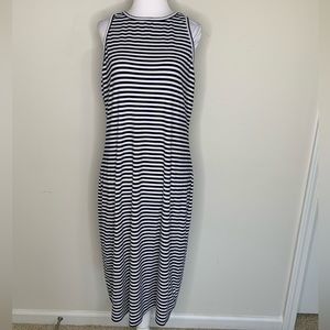 Torrid Black White Stripe Soft Ribbed Knit Dress Sleeveless Women Size 1 BNC9‎